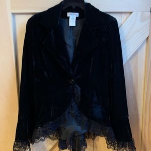 Gothic Velvet Jacket with Lace...